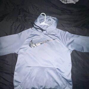Nike Gray Hoodie with Camouflage Logo